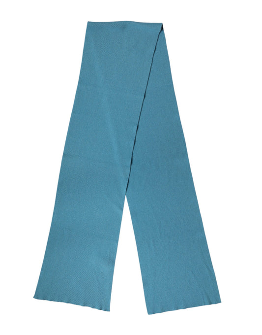 Dolce & Gabbana Blue Cashmere Knit Neck Wrap Shawl Scarf Curated Luxury Accessories by Orvyn