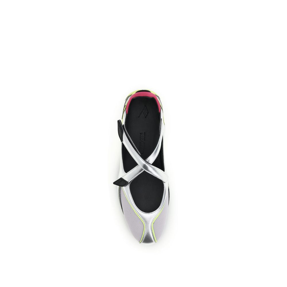 The Attico Silver Polyurethane Ballet Flats Curated Luxury Accessories by Orvyn