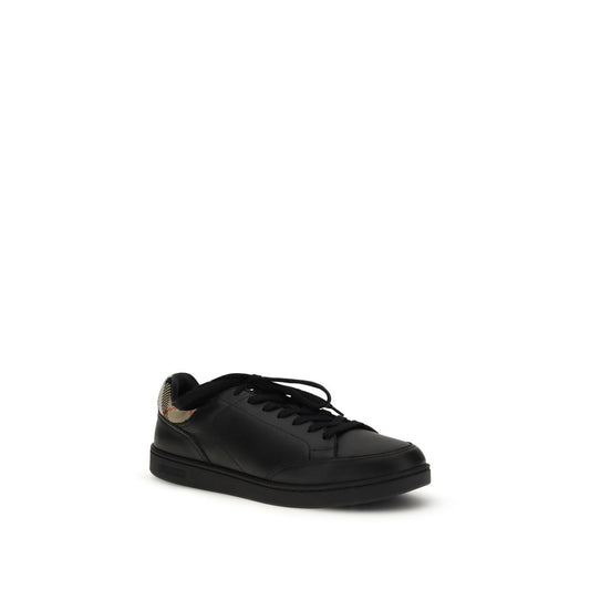 Burberry Black Calf Leather Bos Taurus Low Top Sneakers Curated Luxury Accessories by Orvyn
