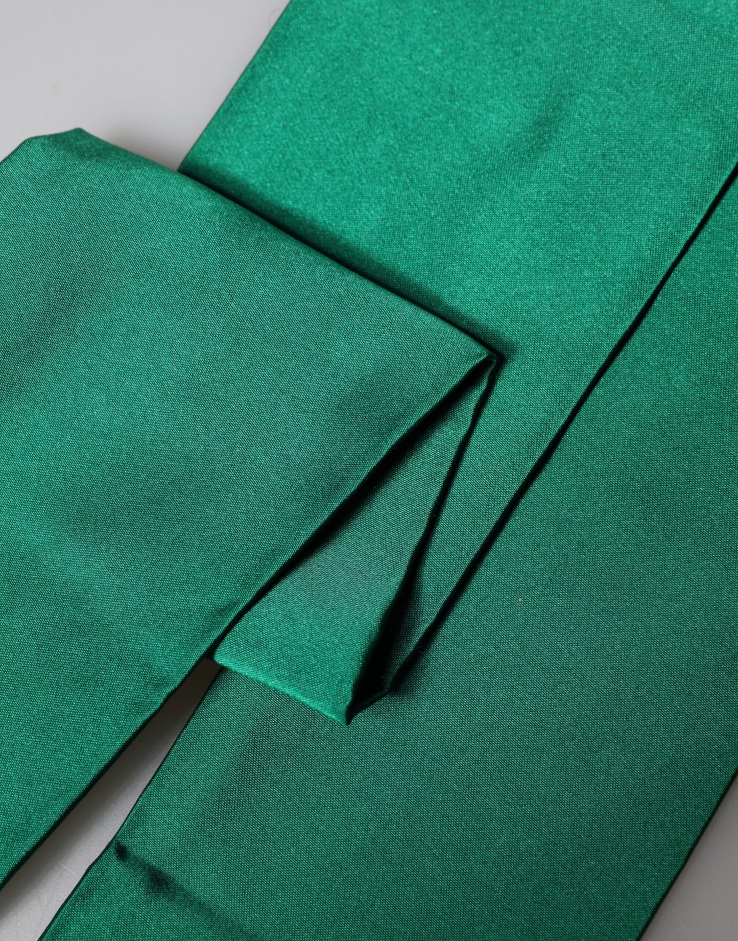 Dolce & Gabbana Green Silk Fringes Neck Wrap Foulard Scarf Curated Luxury Accessories by Orvyn