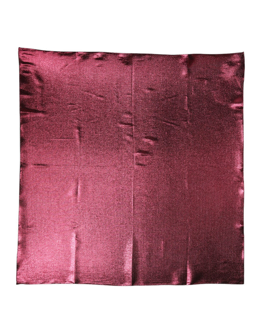 Dolce & Gabbana Metallic Pink Silk Square Foulard Scarf Curated Luxury Accessories by Orvyn