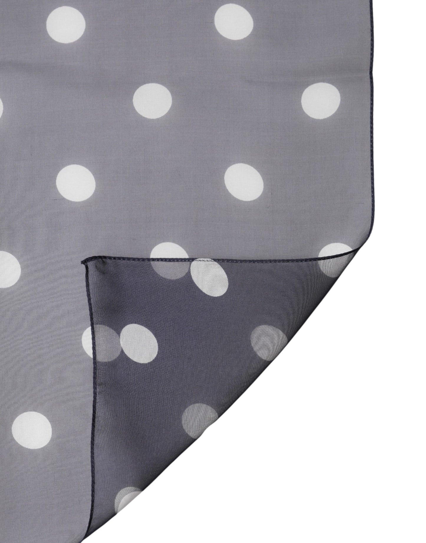Dolce & Gabbana Blue Polka Dot Silk Square Foulard 91.5cm x 89.5cm Scarf Curated Luxury Accessories by Orvyn