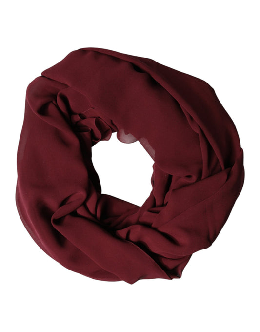Dolce & Gabbana Maroon Silk Stole Neck Wrap Shawl Men 200cm x 130cm Scarf Curated Luxury Accessories by Orvyn