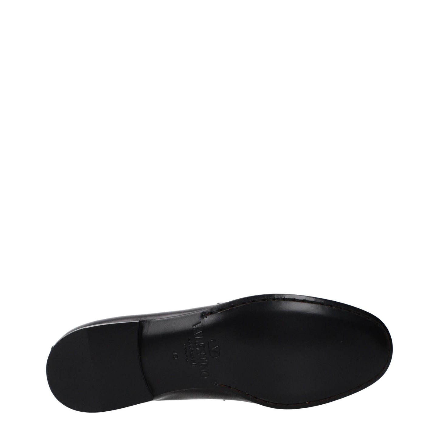 Valentino Garavani Black Leather Slip-On Loafers schwarz
