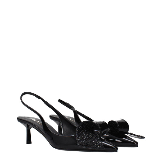 Prada Black Leather Stiletto Heel Sandals Curated Luxury Accessories by Orvyn