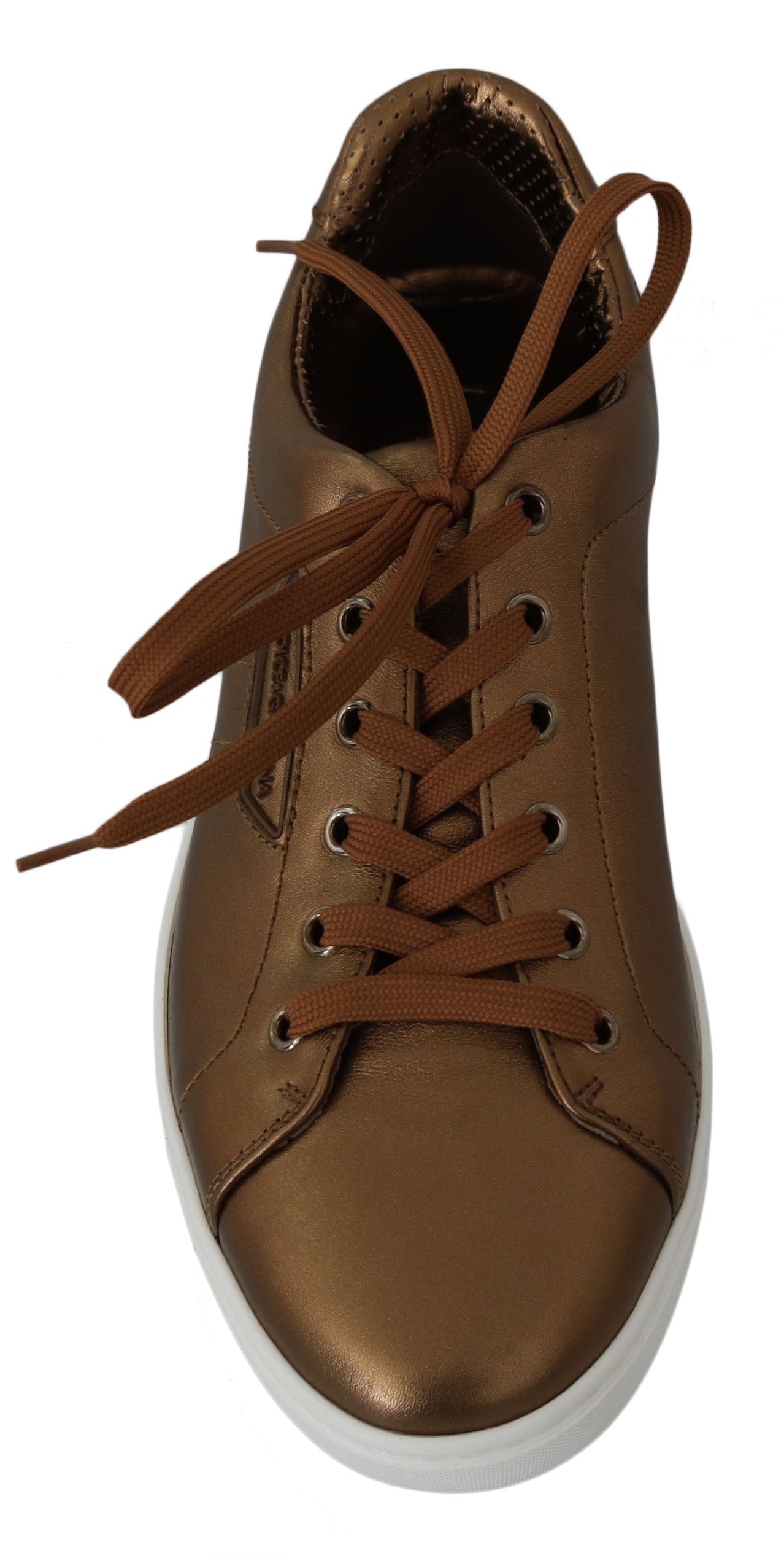 Dolce & Gabbana Gold Leather Mens Casual Sneakers Curated Luxury Accessories by Orvyn
