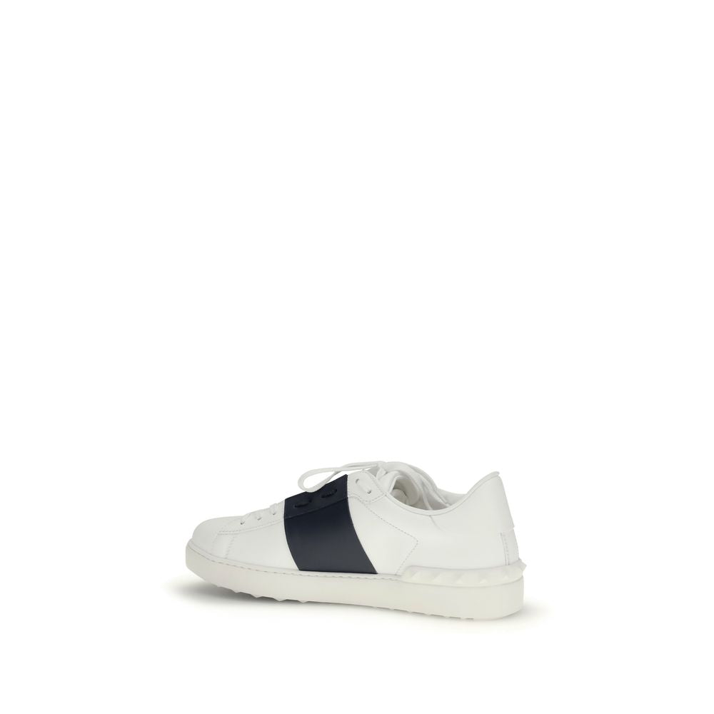 Valentino Garavani Blue Calf Leather Bos Taurus Low Top Sneakers Curated Luxury Accessories by Orvyn