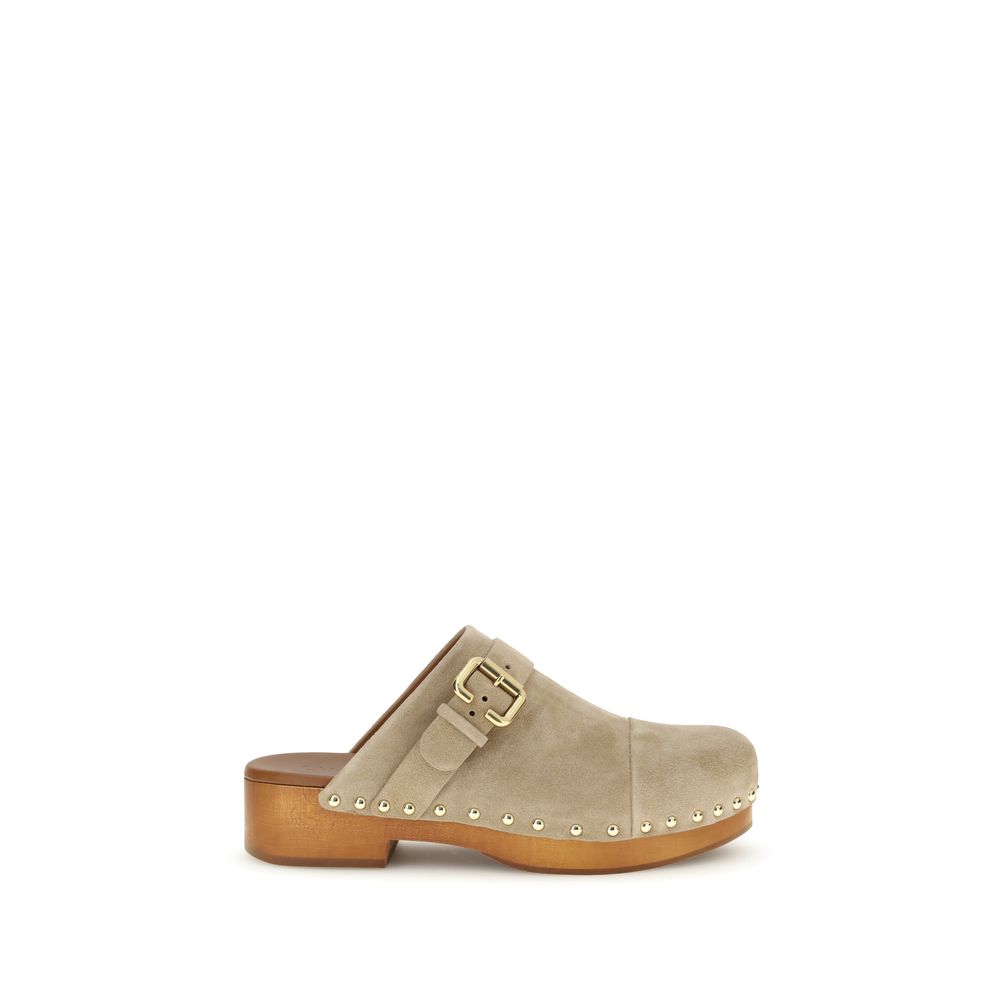 Chloé Beige 'Platform' 'Jeannette' Clogs