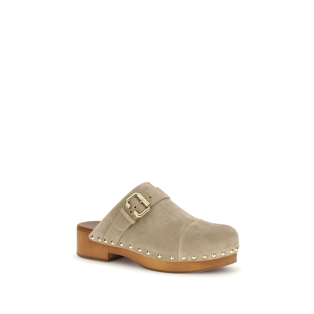 Chloé Beige 'Platform' 'Jeannette' Clogs