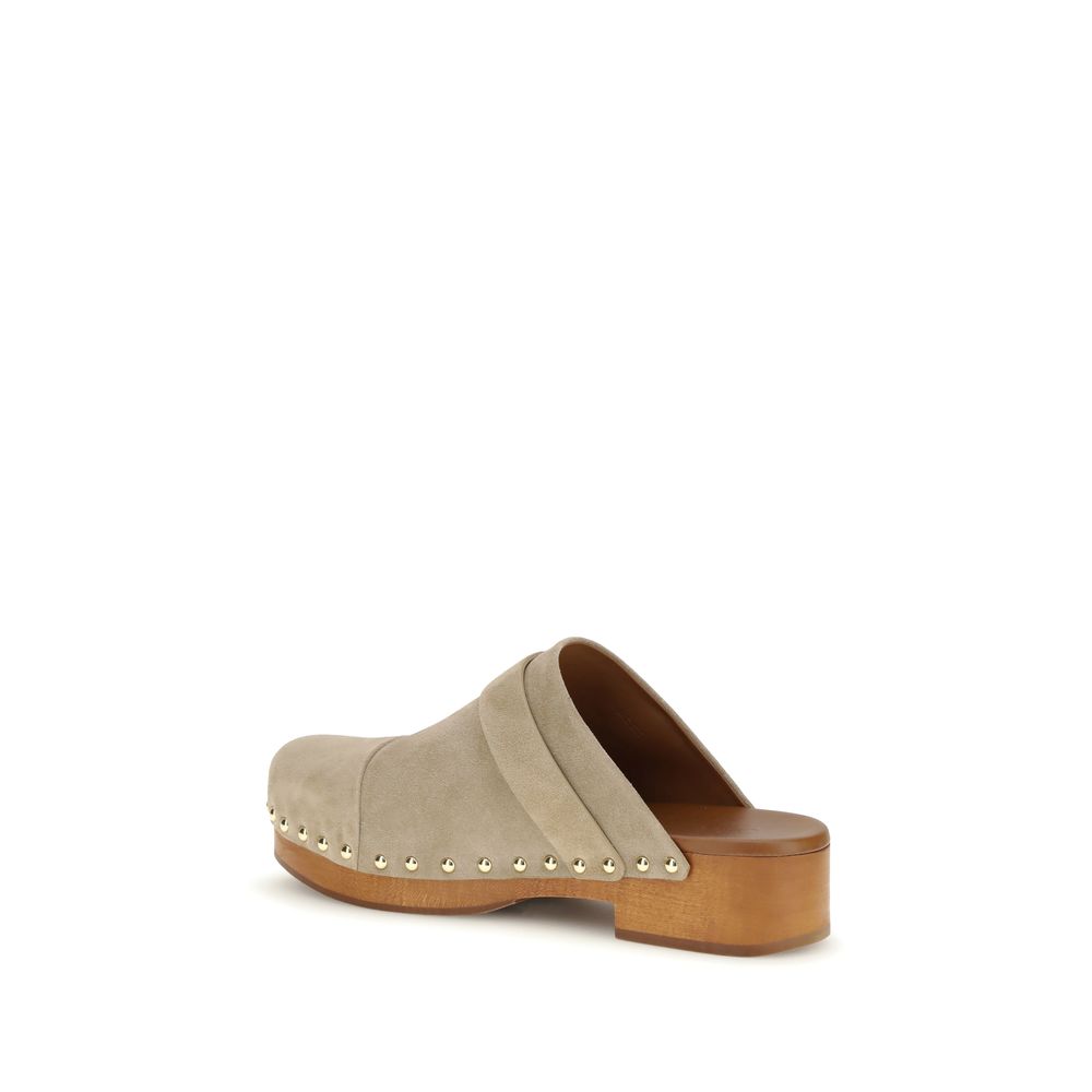 Chloé Beige 'Platform' 'Jeannette' Clogs
