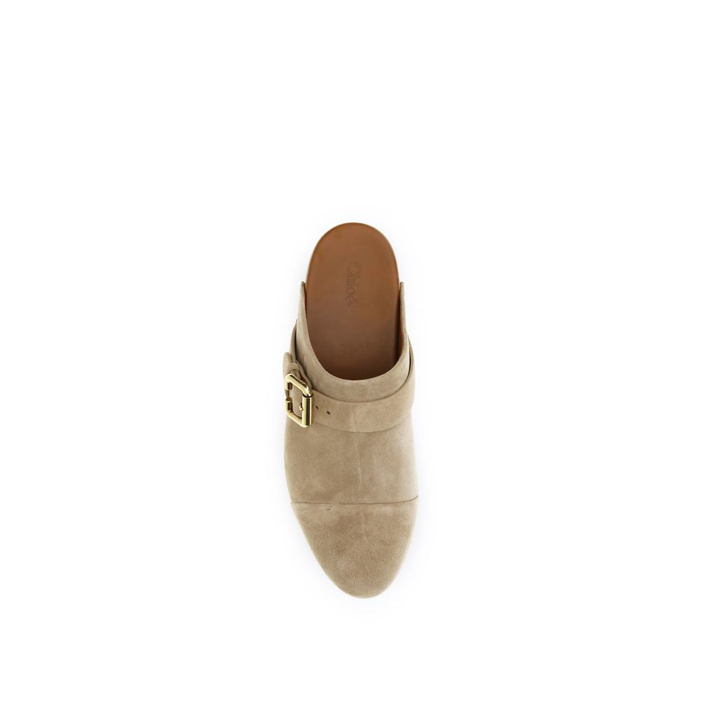 Chloé Beige 'Platform' 'Jeannette' Clogs