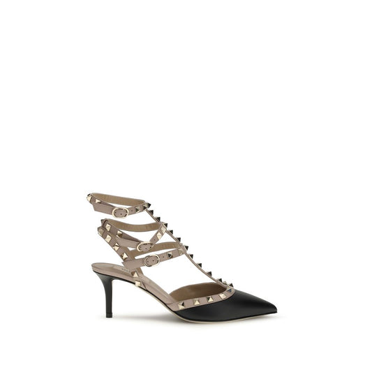 Valentino Garavani Black Calf Leather Bos Taurus Mid Heel Pumps Curated Luxury Accessories by Orvyn
