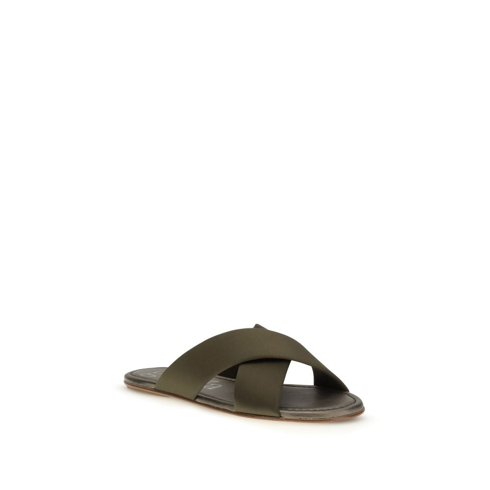 Pedro García Brown Silk Sandals Curated Luxury Accessories by Orvyn