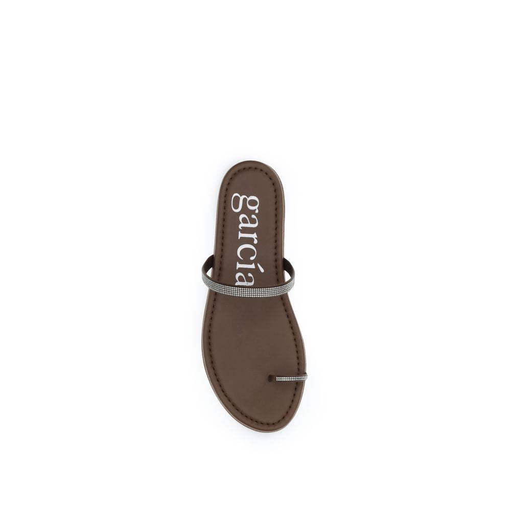 Pedro García Brown Silk Flat Sandals Curated Luxury Accessories by Orvyn