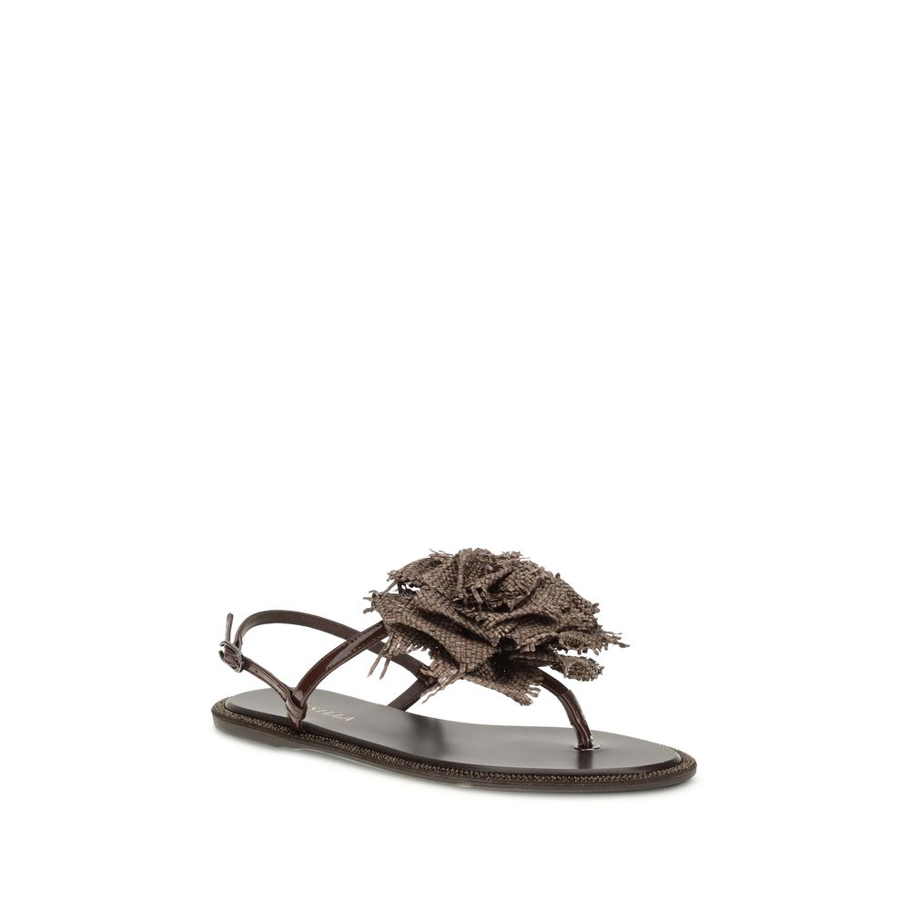 LE SILLA Brown Rose Sandals braun