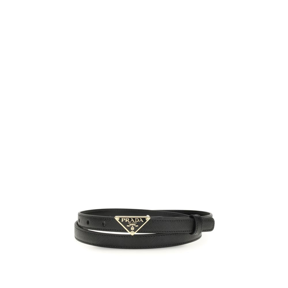 Prada Black Calf Leather Bos Taurus Regular Belt Curated Luxury Accessories by Orvyn
