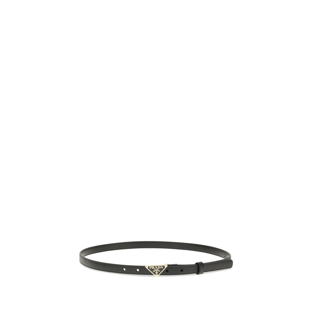 Prada Black Calf Leather Bos Taurus Regular Belt Curated Luxury Accessories by Orvyn