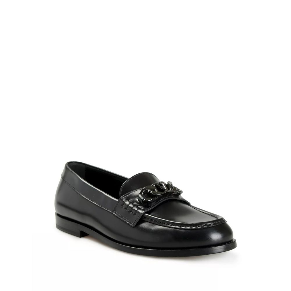 Valentino Garavani Black Leather Slip-On Loafers schwarz