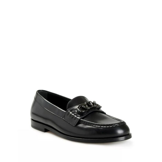 Valentino Garavani Black Leather Slip-On Loafers schwarz