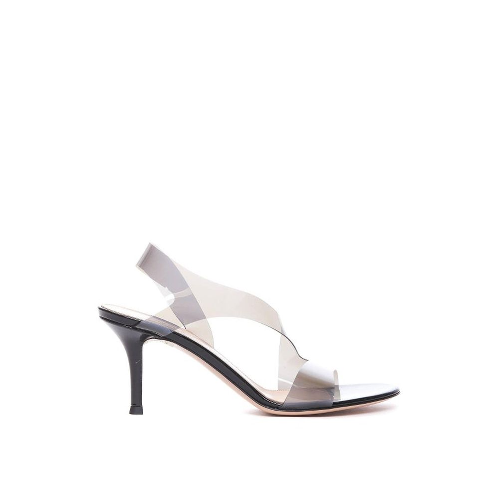 Gianvito Rossi Black Rubber Stiletto Heel Sandals Curated Luxury Accessories by Orvyn