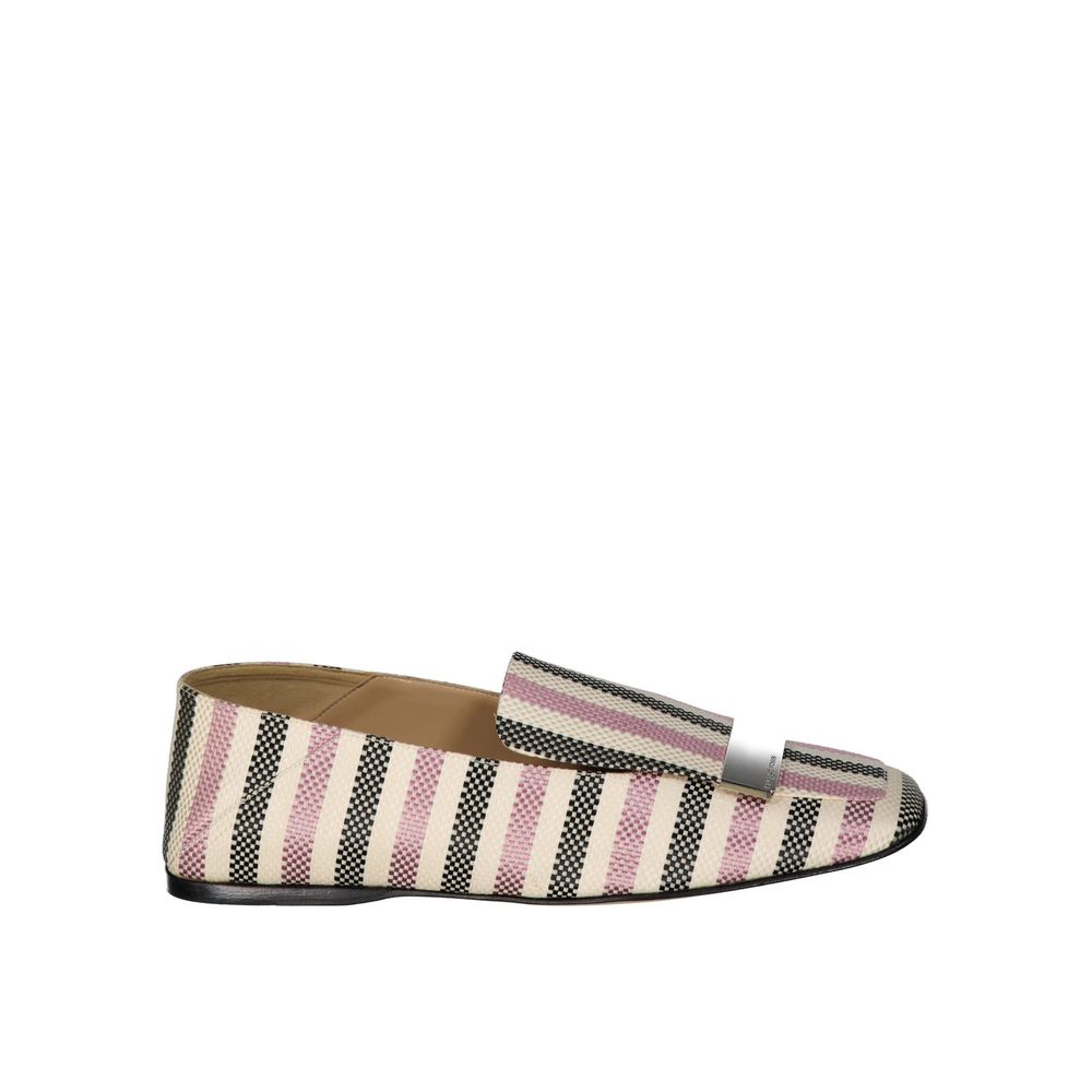 Sergio Rossi White Fabric Slip-On Loafers Curated Luxury Accessories by Orvyn