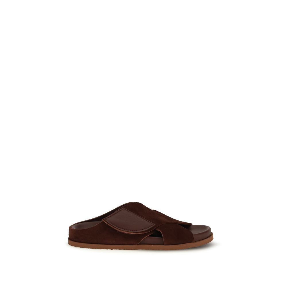 Pedro García Brown Velvet Sandals Curated Luxury Accessories by Orvyn