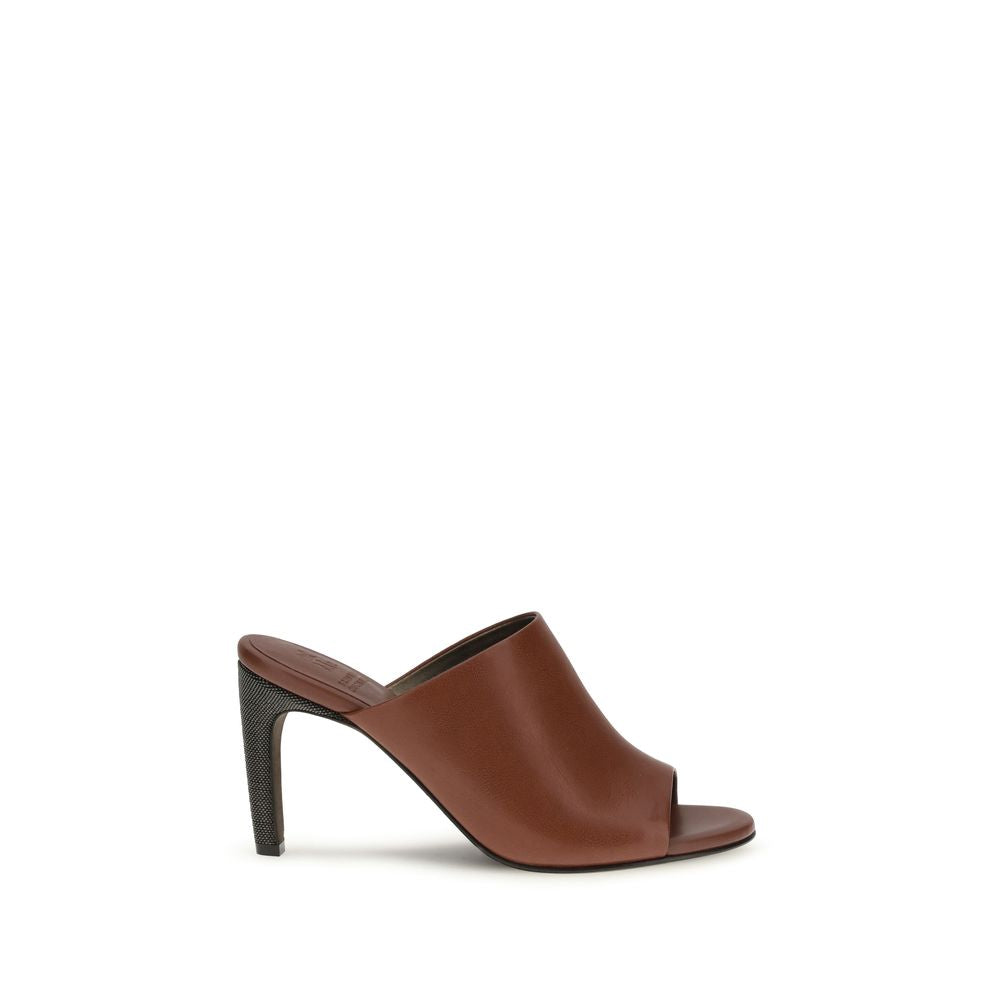 Brunello Cucinelli Brown Calf Leather Bos Taurus Sandals Curated Luxury Accessories by Orvyn
