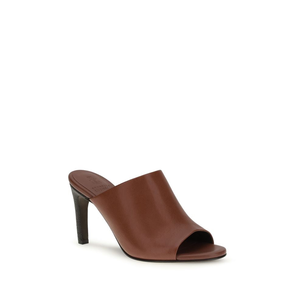 Brunello Cucinelli Brown Calf Leather Bos Taurus Sandals Curated Luxury Accessories by Orvyn