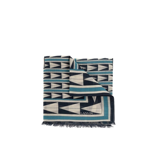 Lanvin Blue Wool Scarf Curated Luxury Accessories by Orvyn