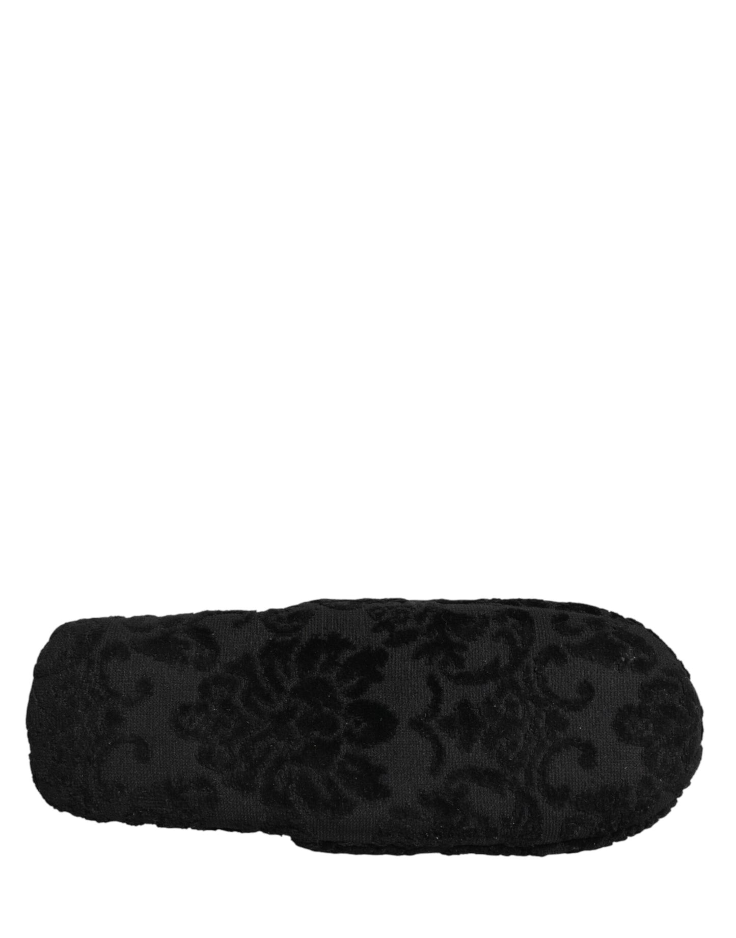 Dolce & Gabbana Black Logo Embroidered Slippers Flats Shoes Curated Luxury Accessories by Orvyn