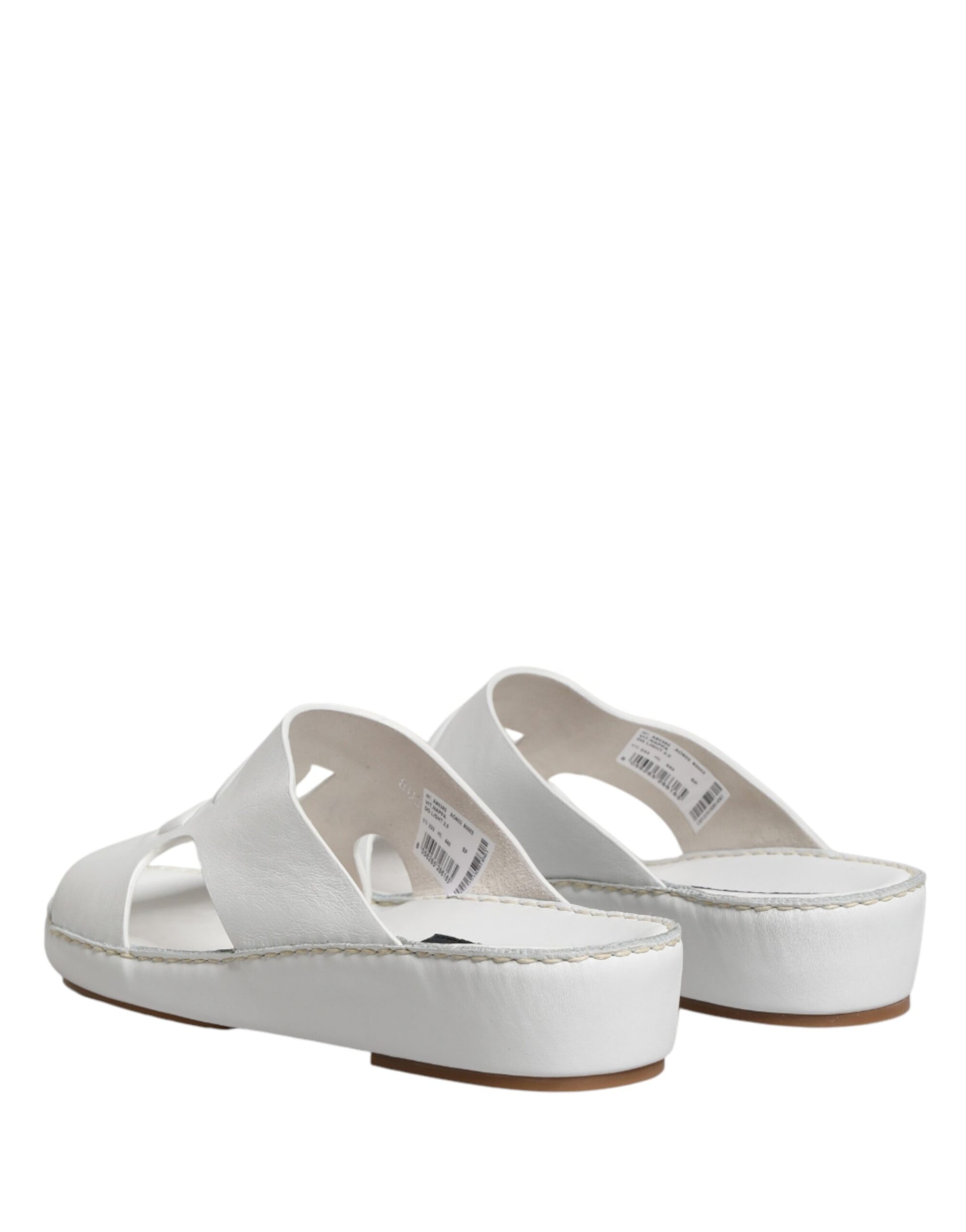 Dolce & Gabbana White DG Cutout Slides Slippers Flats Shoes Curated Luxury Accessories by Orvyn