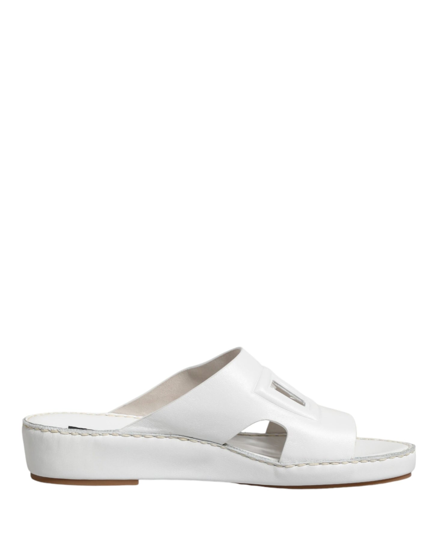 Dolce & Gabbana White DG Cutout Slides Slippers Flats Shoes Curated Luxury Accessories by Orvyn
