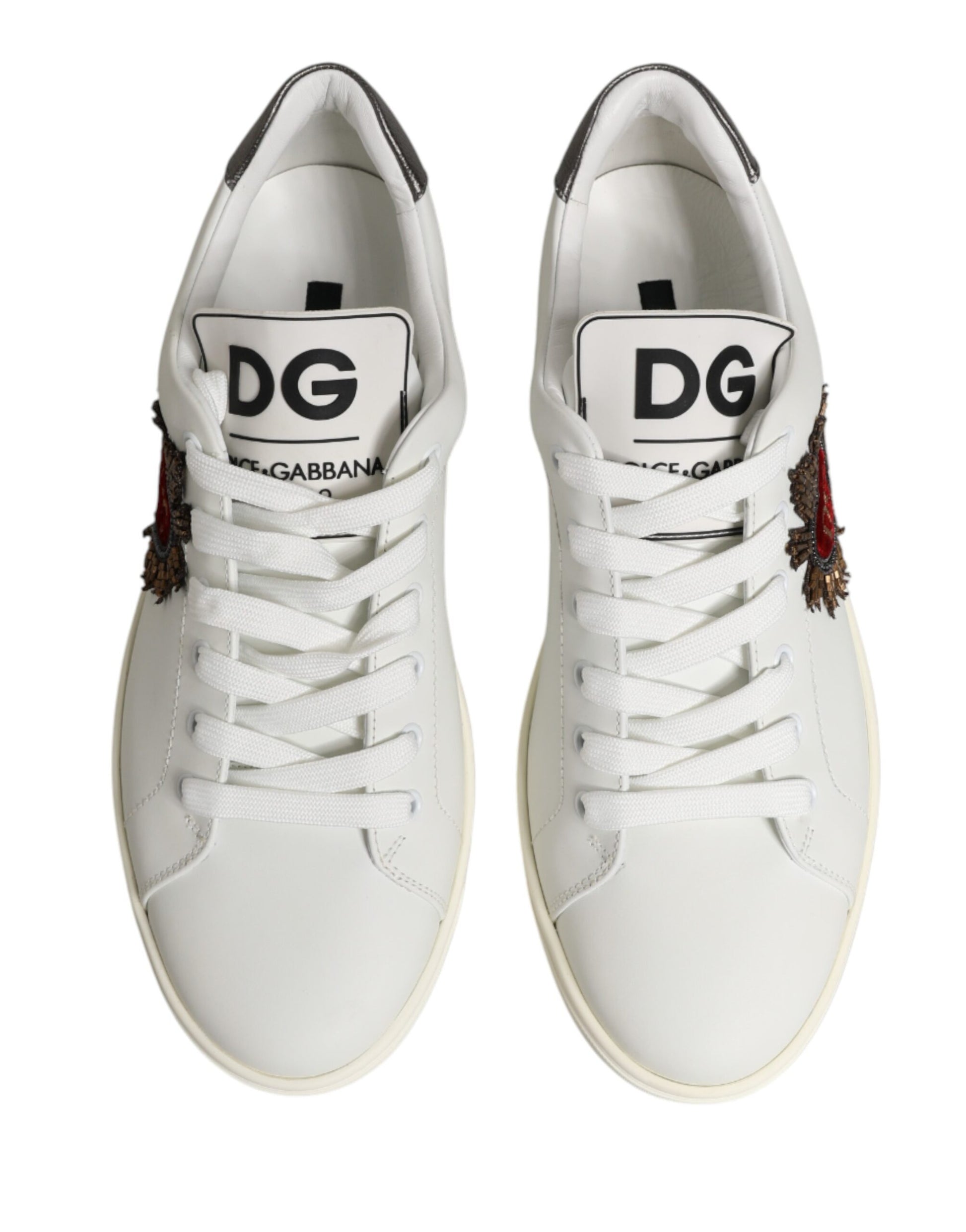 Dolce & Gabbana White 'Lace Up' 'Low Top' Sneakers Curated Luxury Accessories by Orvyn