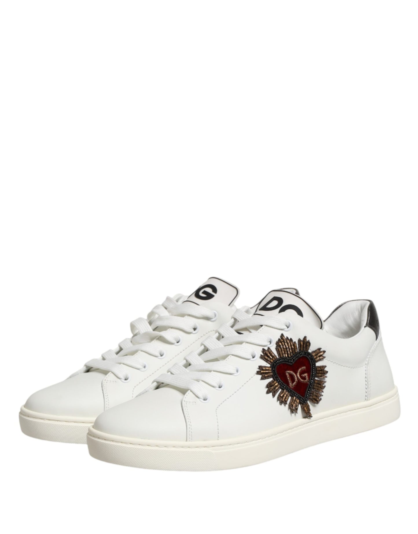 Dolce & Gabbana White 'Lace Up' 'Low Top' Sneakers Curated Luxury Accessories by Orvyn