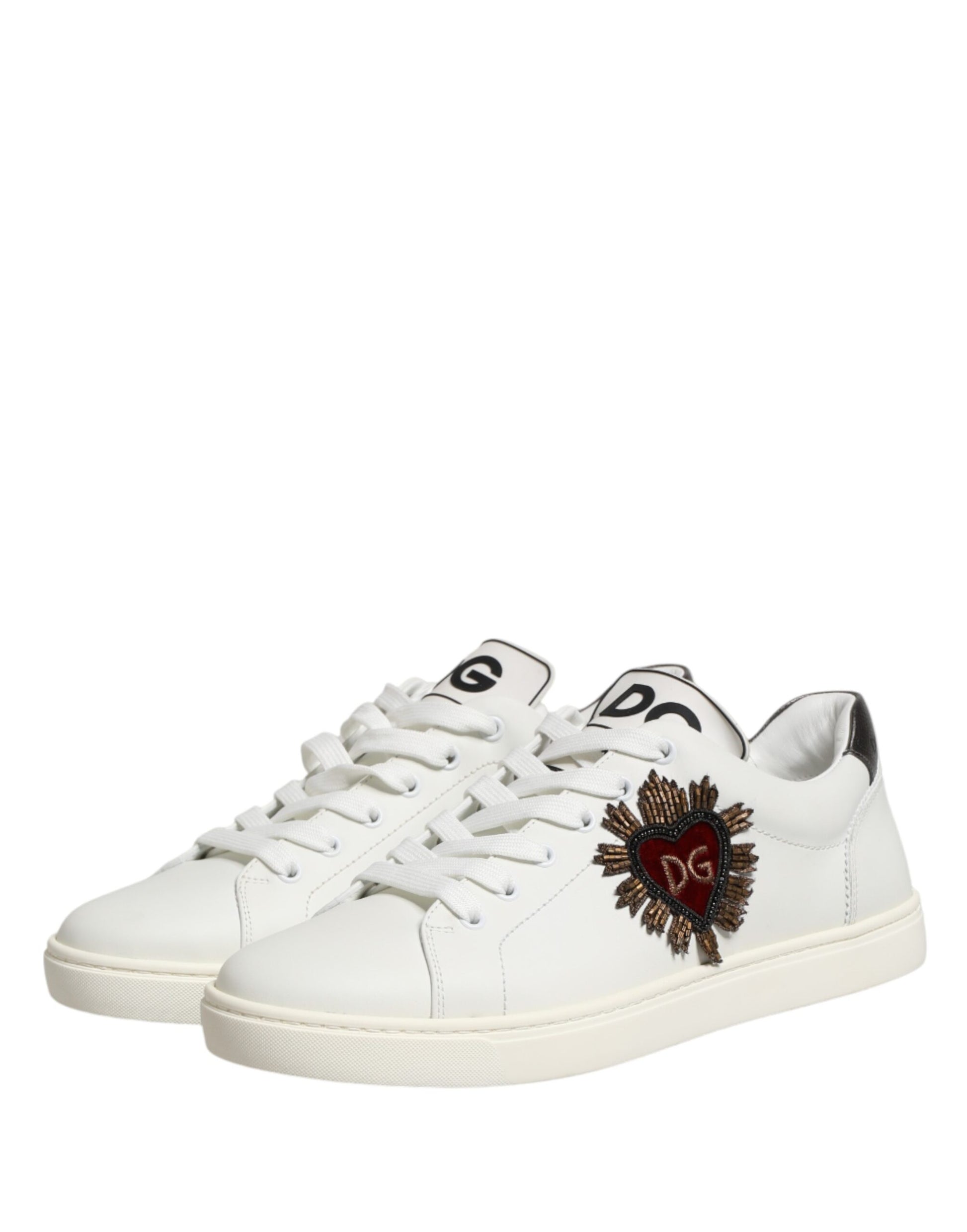Dolce & Gabbana White 'Lace Up' 'Low Top' Sneakers Curated Luxury Accessories by Orvyn
