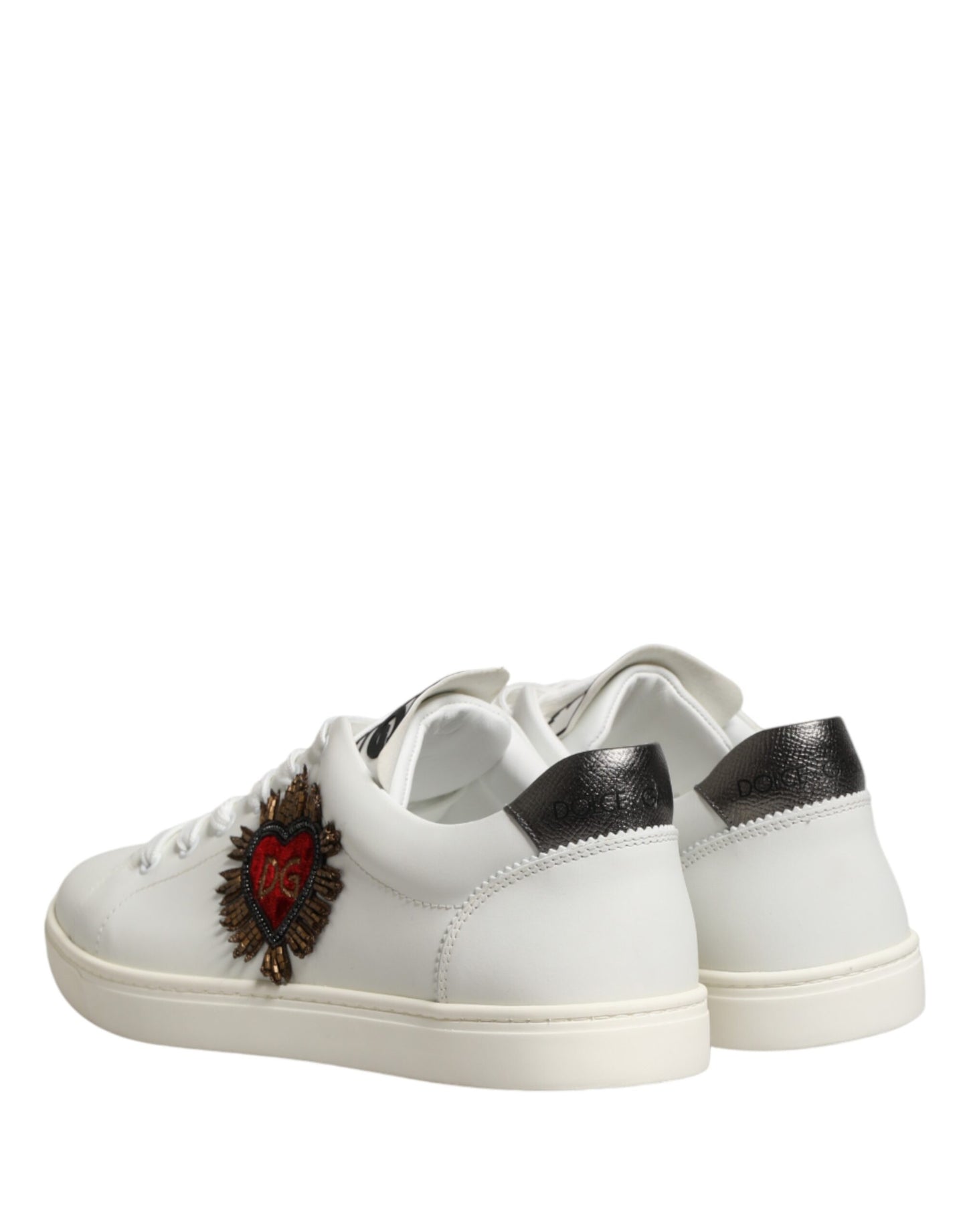 Dolce & Gabbana White 'Lace Up' 'Low Top' Sneakers Curated Luxury Accessories by Orvyn
