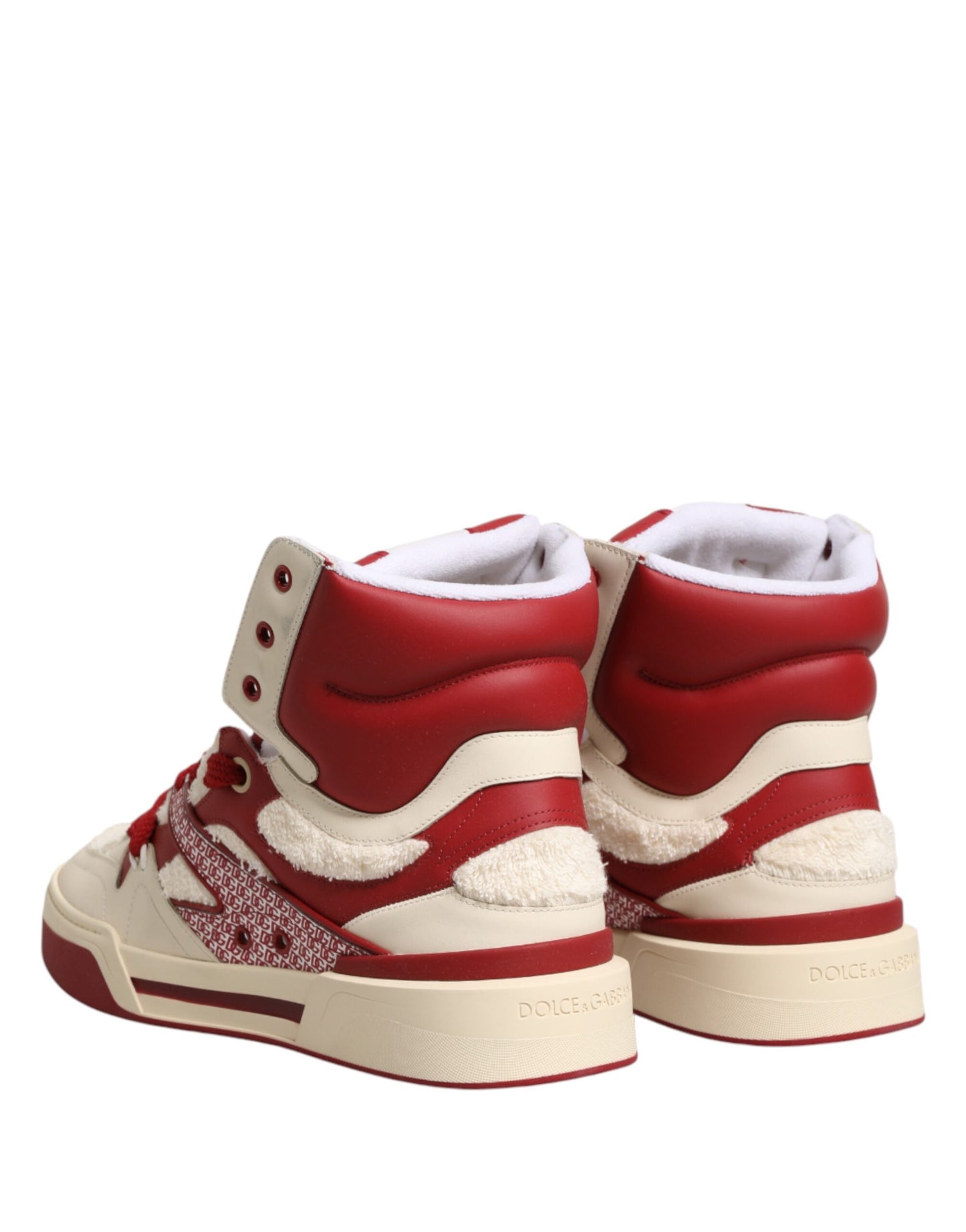 Dolce & Gabbana White Red Custom 2.Zero High Top Men Sneakers Shoes Curated Luxury Accessories by Orvyn