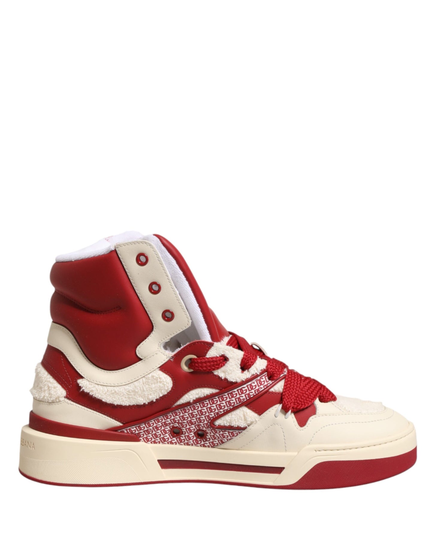 Dolce & Gabbana White Red Custom 2.Zero High Top Men Sneakers Shoes Curated Luxury Accessories by Orvyn
