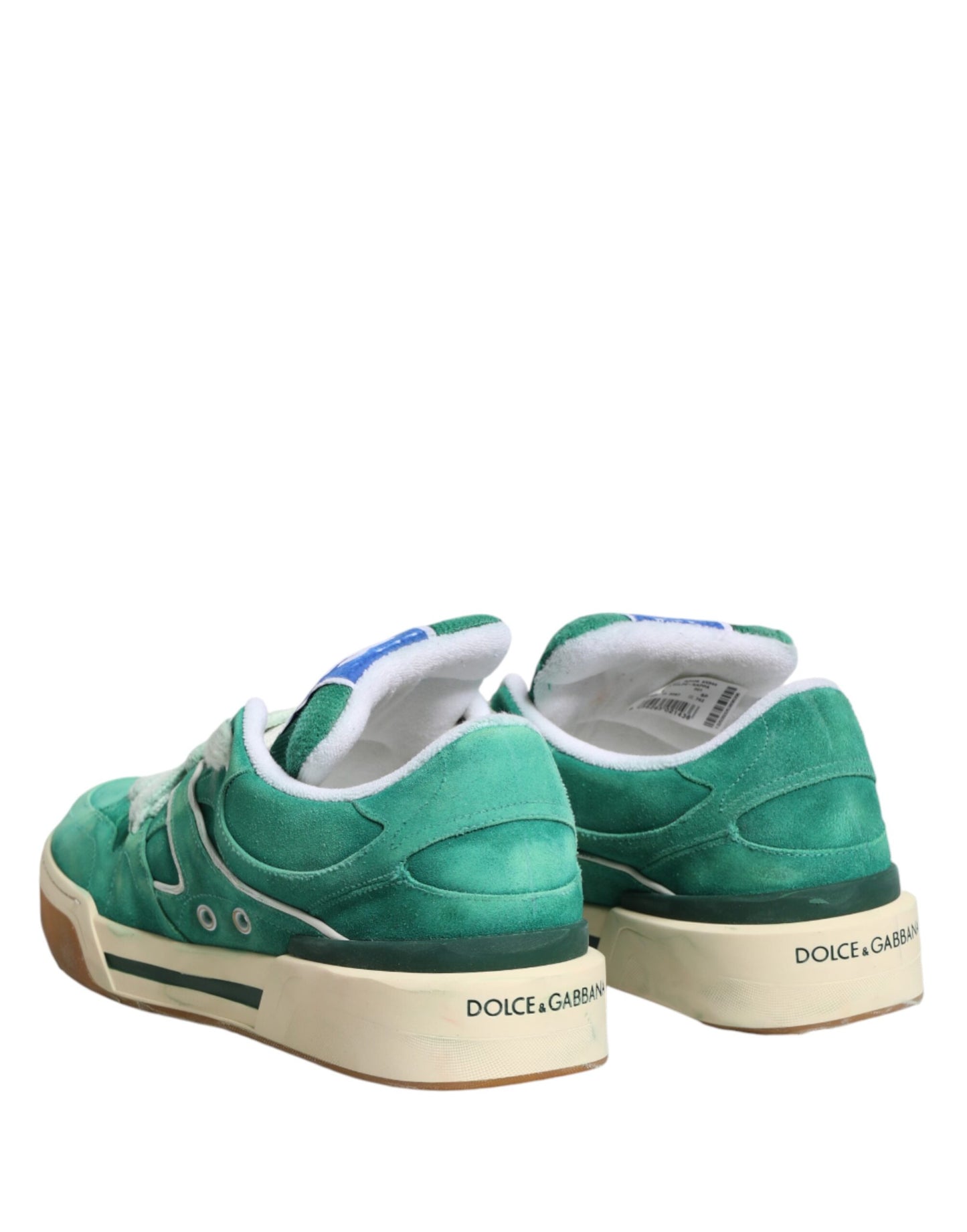 Dolce & Gabbana Green Suede New Roma Low Top Sneakers Shoes Curated Luxury Accessories by Orvyn