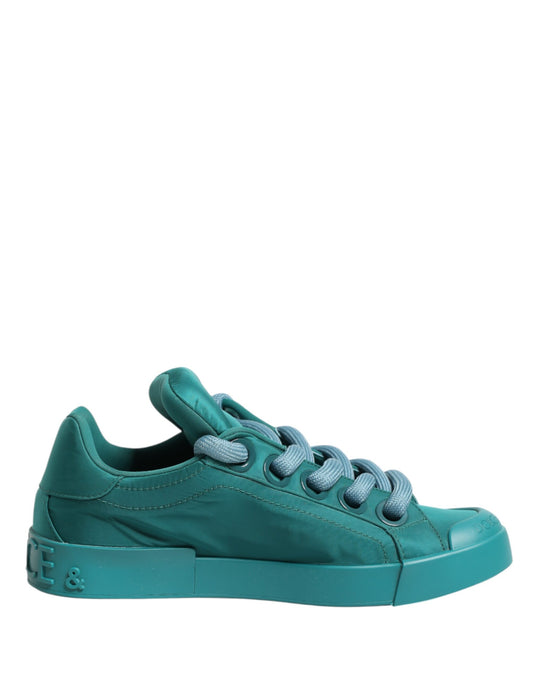 Dolce & Gabbana Teal Portofino Men Low Top Sneakers Shoes Curated Luxury Accessories by Orvyn