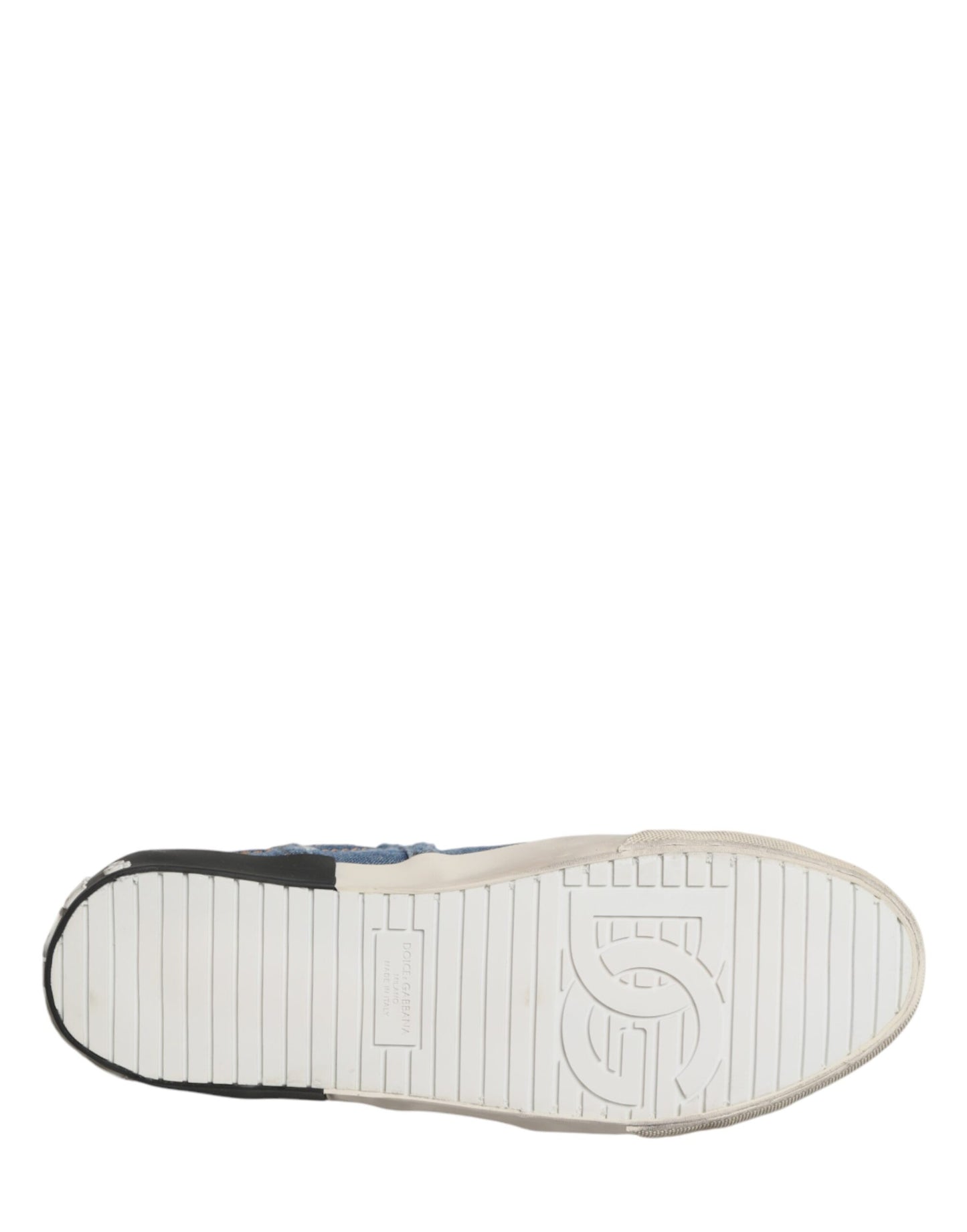 Dolce & Gabbana Blue Distressed Denim Low Top Sneakers Shoes Curated Luxury Accessories by Orvyn