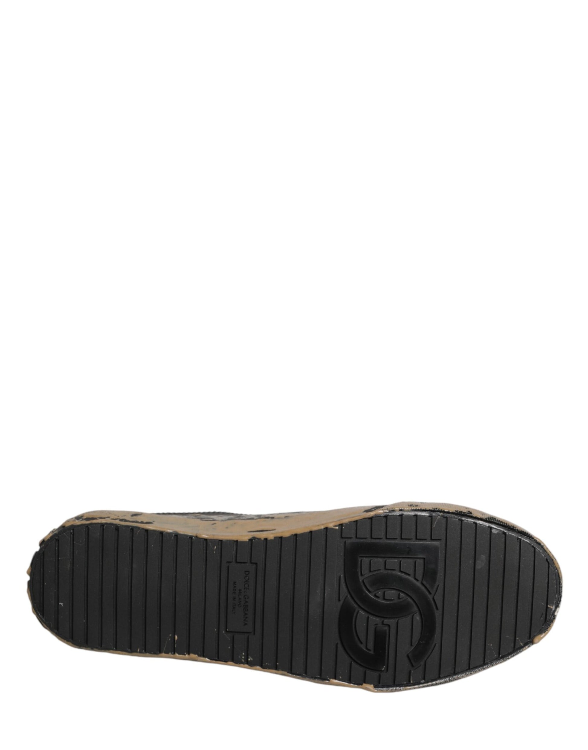 Dolce & Gabbana Black Portofino Mud Effect Low Top Sneakers Shoes Curated Luxury Accessories by Orvyn