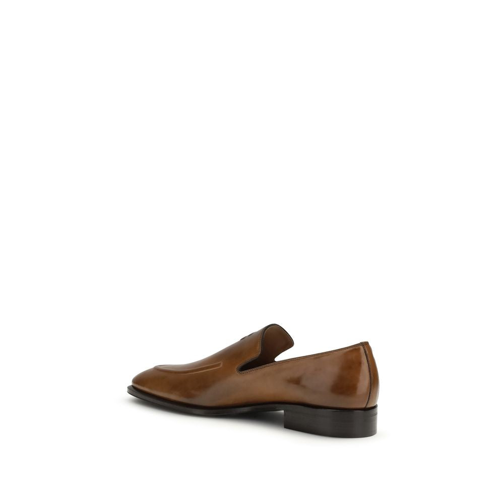 Miu Miu Brown Calf Leather Bos Taurus Slip-On Loafers Curated Luxury Accessories by Orvyn