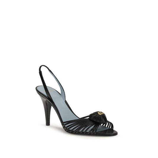 Valentino Garavani Black Goatskin Stiletto Heel Sandals Curated Luxury Accessories by Orvyn
