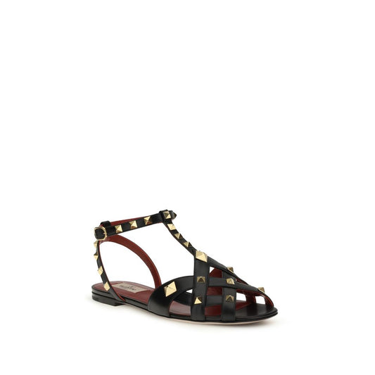 Valentino Garavani Black Goatskin Sandals Curated Luxury Accessories by Orvyn