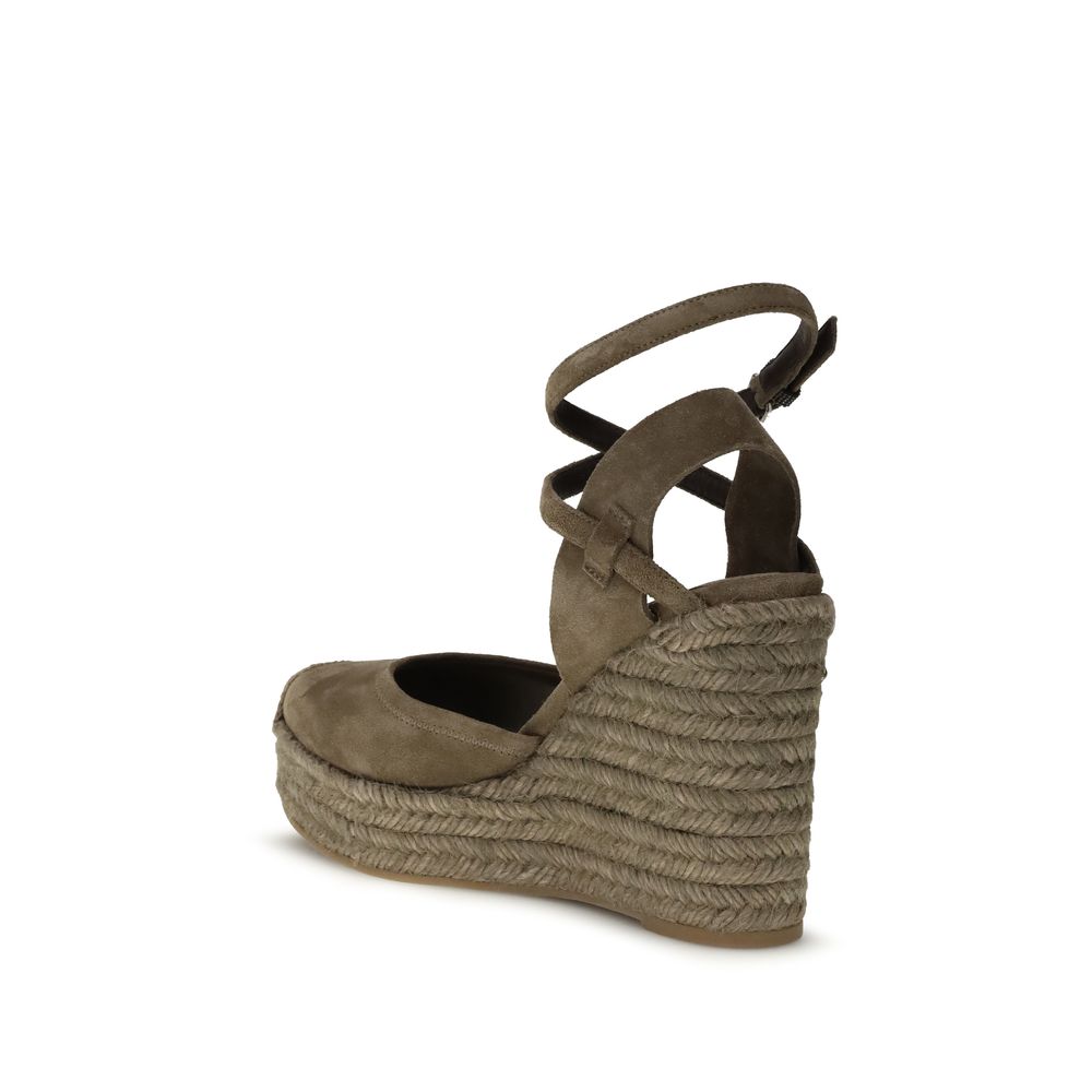Brunello Cucinelli Beige Calf Leather Bos Taurus Espadrilles Curated Luxury Accessories by Orvyn