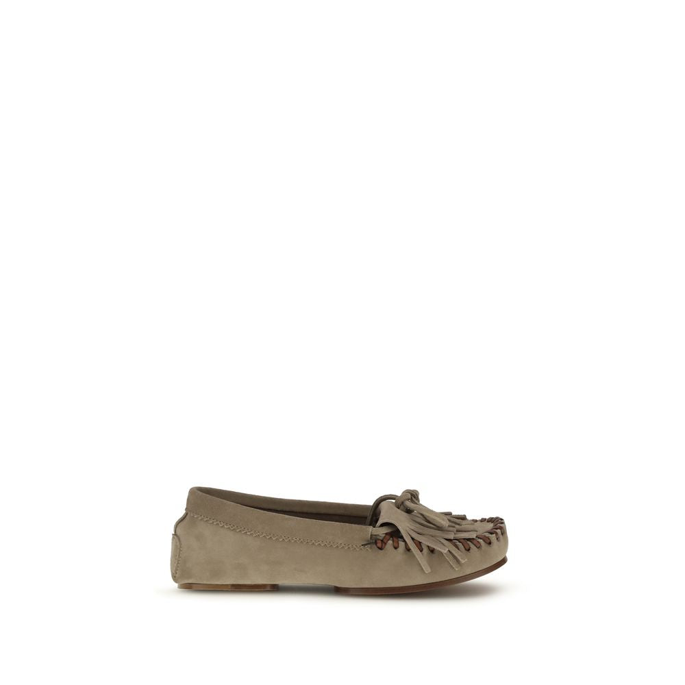 Paris Texas Gray Calf Leather Bos Taurus Moccassin Curated Luxury Accessories by Orvyn
