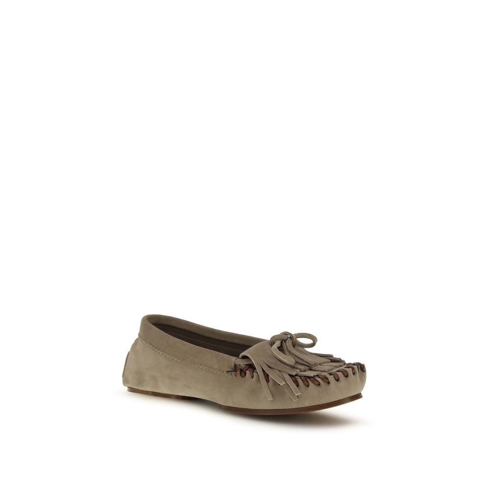 Paris Texas Gray Calf Leather Bos Taurus Moccassin Curated Luxury Accessories by Orvyn