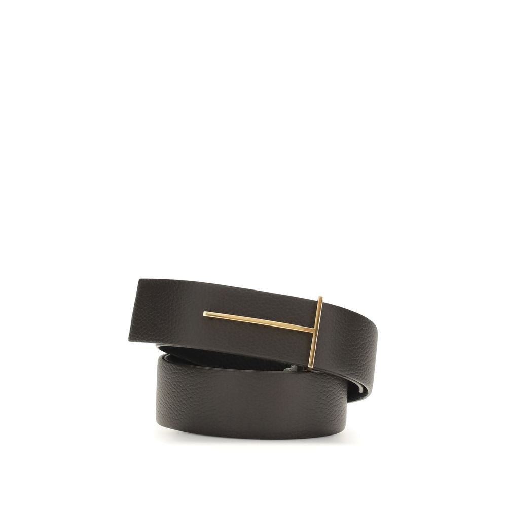 Tom Ford Brown Calf Leather Bos Taurus Regular Belt Curated Luxury Accessories by Orvyn