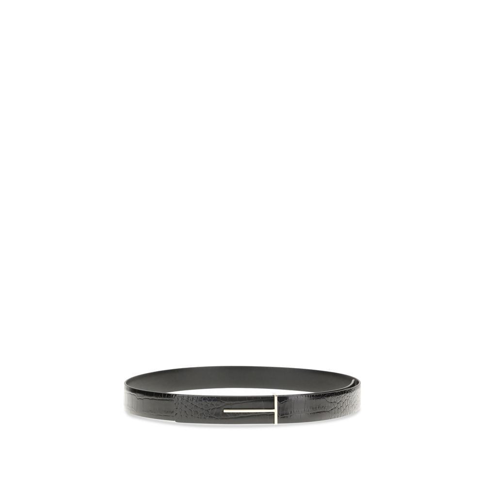 Tom Ford Black Goatskin Regular Belt Curated Luxury Accessories by Orvyn